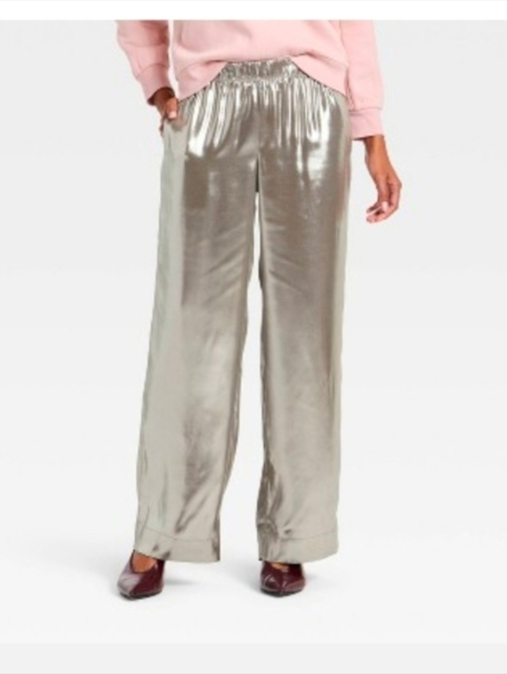 A New Day Women's Metallic Foil Pull-On Pants